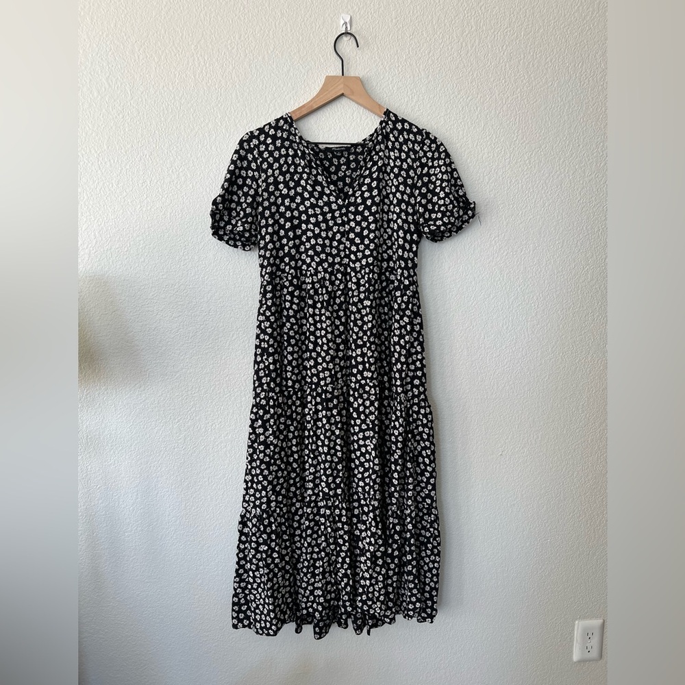 Madewell Black & White Floral Maxi Dress